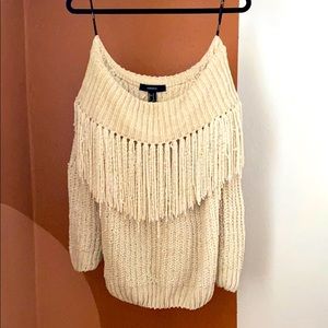 Cream off the shoulder sweater